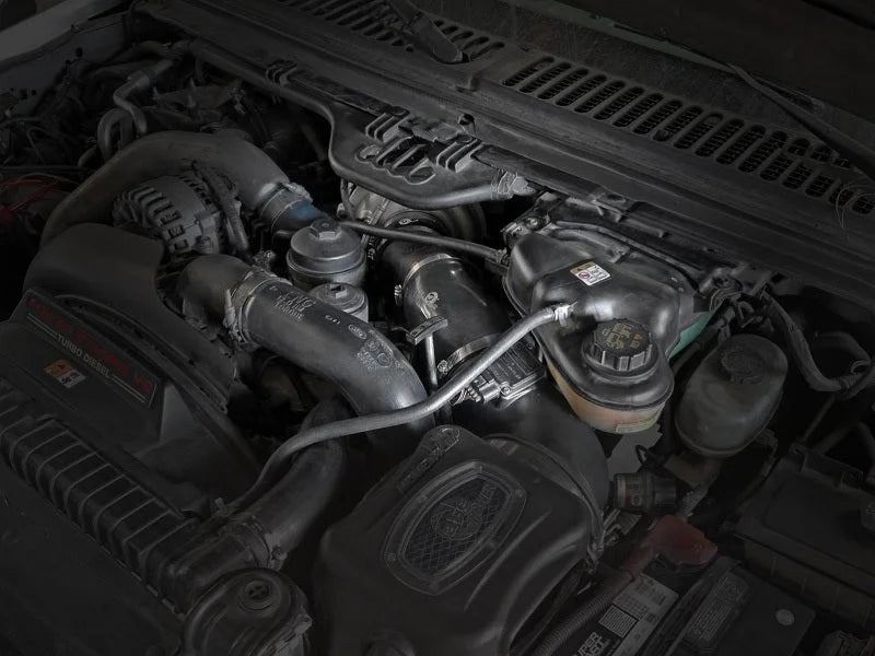 aFe Power MagnumFORCE Torque Booster Tube Ford Diesel Trucks 03-07 V8-6.0L - Side View