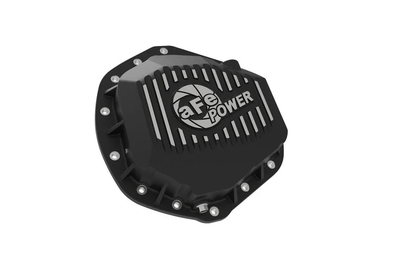 aFe Power Pro Series Rear Differential Cover Black w/ Machined Fins 14-18 Dodge Trucks 2500/3500 - Side View