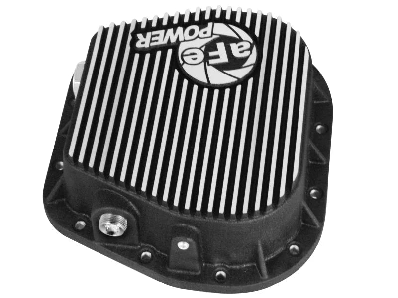 aFe Power Rear Differential Cover (Machined) 12 Bolt 9.75in 11-13 Ford F-150 EcoBoost V6 3.5L (TT) - Back View