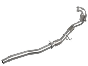 aFe Power Twisted Steel Down Pipe 3in 304 Stainless Steel w/ Cat 15-18 VW Golf R MKVII L4-2.0L (t) - Main Product View