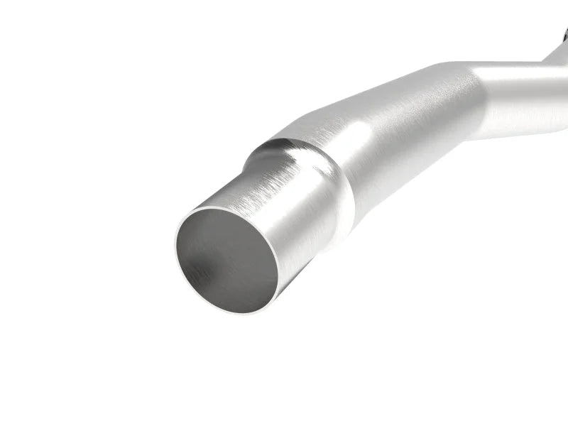 aFe Power Twisted Steel Down Pipe 3in 304 Stainless Steel w/ Cat 15-18 VW Golf R MKVII L4-2.0L (t) - Back View