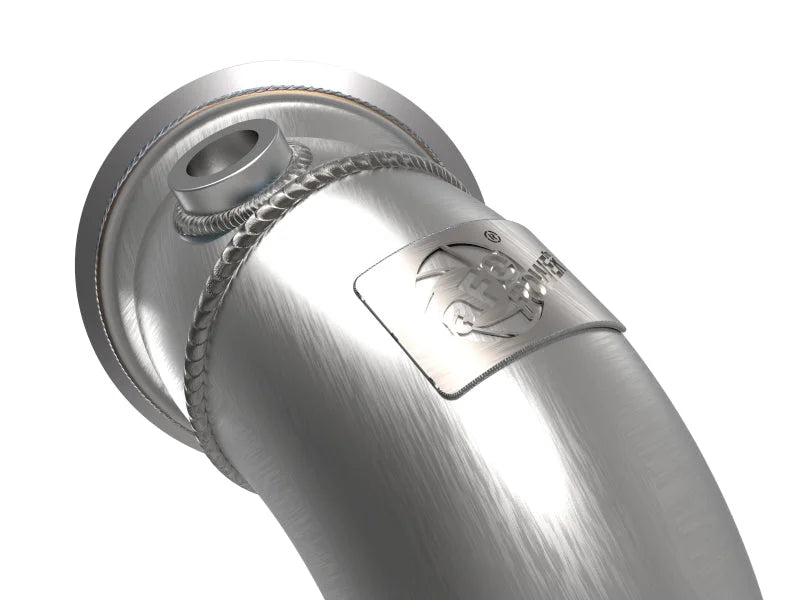 aFe Power Twisted Steel Down Pipe 3in 304 Stainless Steel w/ Cat 15-18 VW Golf R MKVII L4-2.0L (t) - Additional View 5