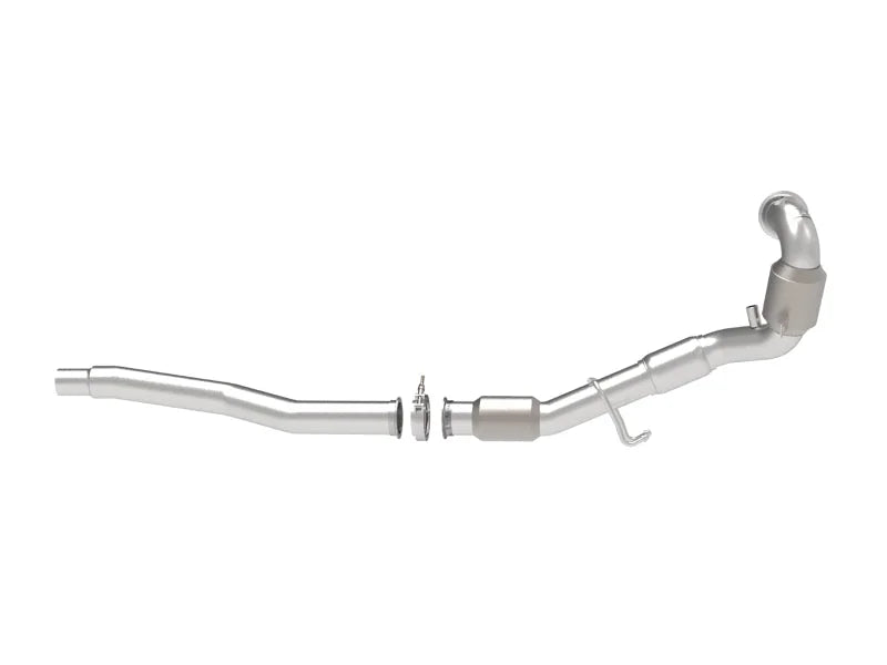 aFe Power Twisted Steel Down Pipe 3in 304 Stainless Steel w/ Cat 15-18 VW Golf R MKVII L4-2.0L (t) - Additional View 6