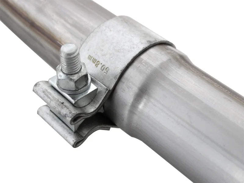 aFe Power Twisted Steel Y-Pipe Stainless Steel 2.5in 12-14 Jeep Wrangler V6 3.6L - Side View