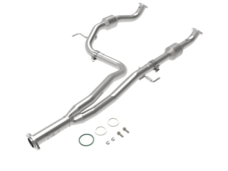 aFe Power Twisted Steel Y-Pipe w/ Cat SS 16-20 Toyota Tacoma V6 3.5L (4WD Only) - Main Product View