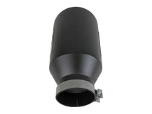 Load image into Gallery viewer, aFe Power Universal 5in Inlet 8in Outet MACH Force-XP Clamp-On Exhaust Tip - Black - Installation View