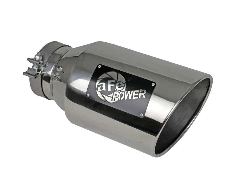 aFe Power Universal 5in Inlet 8in Outet MACH Force-XP Clamp-On Exhaust Tip - Polished - Main Product View