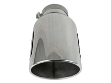 Load image into Gallery viewer, aFe Power Universal 5in Inlet 8in Outet MACH Force-XP Clamp-On Exhaust Tip - Polished - Side View