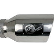 Load image into Gallery viewer, aFe Power Universal 5in Inlet 8in Outet MACH Force-XP Clamp-On Exhaust Tip - Polished - Back View