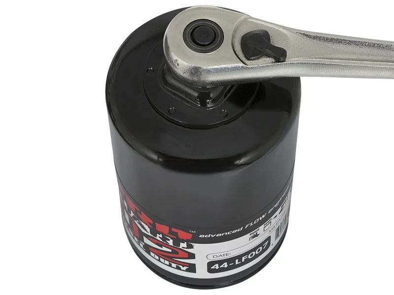 aFe Pro GUARD D2 Oil Filter 97-08 Ford Trucks V6 4.2L / V8 4.6L (4 Pack) - Side View