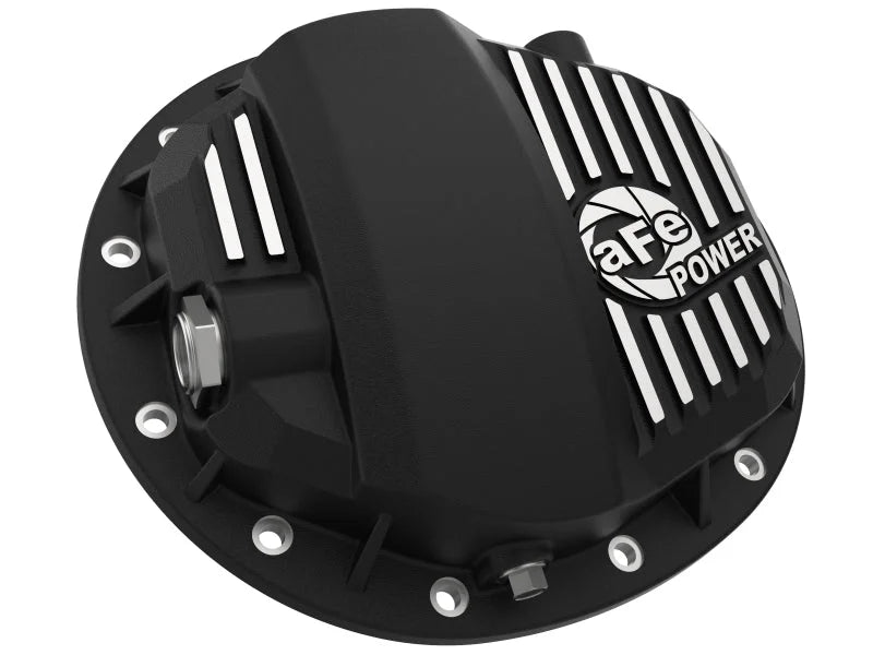 aFe Pro Series GMCH 9.5 Rear Diff Cover Black w/ Machined Fins 19-20 GM Silverado/Sierra 1500 - Side View