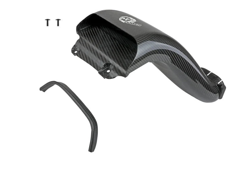 aFe Quantum Cold Air Intake System Scoop 18-20 Ford F150 EcoBoost V6-3.5L/2.7L - Carbon Fiber - Installation View