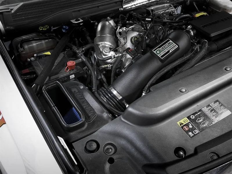 aFe Quantum Pro 5R Cold Air Intake System 17-18 GM/Chevy Duramax V6-6.6L L5P - Oiled - Side View