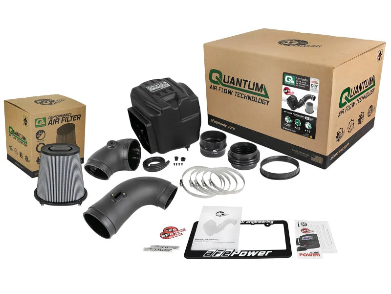aFe Quantum Pro DRY S Cold Air Intake System 08-10 GM/Chevy Duramax V8-6.6L LMM - Dry - Side View