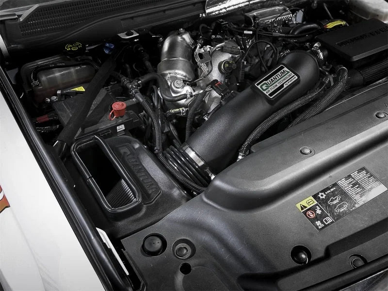 aFe Quantum Pro DRY S Cold Air Intake System 17-18 GM/Chevy Duramax V8-6.6L L5P - Dry - Side View