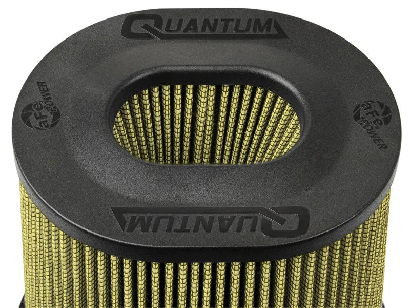 aFe Quantum Pro-Guard 7 Air Filter Inverted Top - 5in Flange x 8in Height - Oiled PG7 - Side View