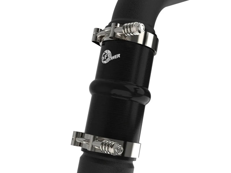 aFe RAM 1500 20-22 V6-3.0L (td) BladeRunner 2-1/2 in & 3in Aluminum Hot & Cold Charge Pipe Kit Black - Back View