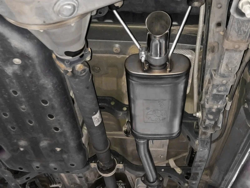 aFe ROCK BASHER 2.5in 409 SS Cat-Back Exhaust - 16-20 Toyota Tacoma L4-2.7L / V6-3.5L - Side View