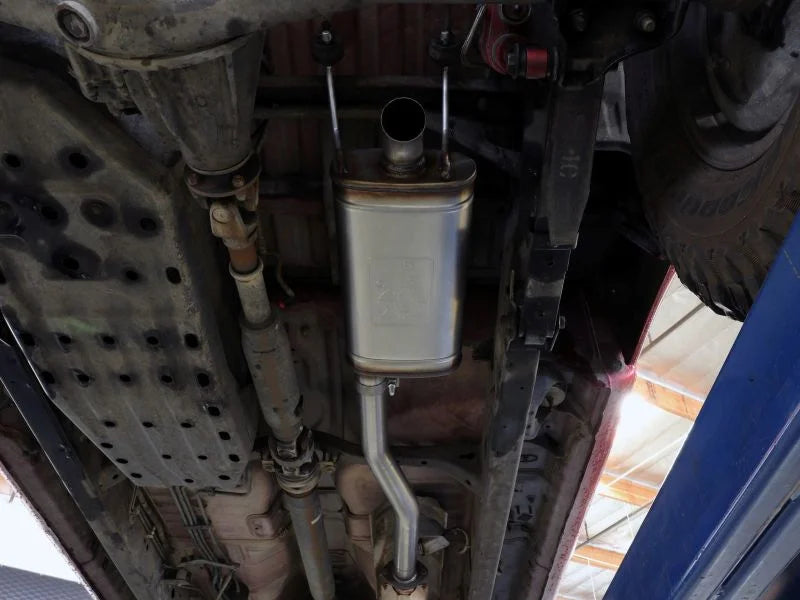 aFe ROCK BASHER 2.5in 409 SS Cat-Back Exhaust - 99-04 Toyota Tacoma L4-2.4L / V6-3.4L - Side View