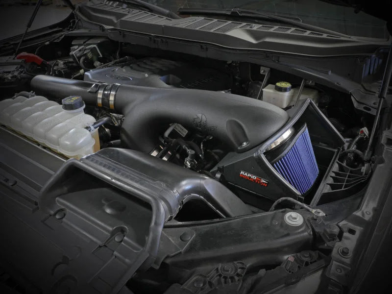 aFe Rapid Induction Cold Air Intake System w/Pro 5R Filter 2021+ Ford F-150 V6-3.5L (tt) - Side View