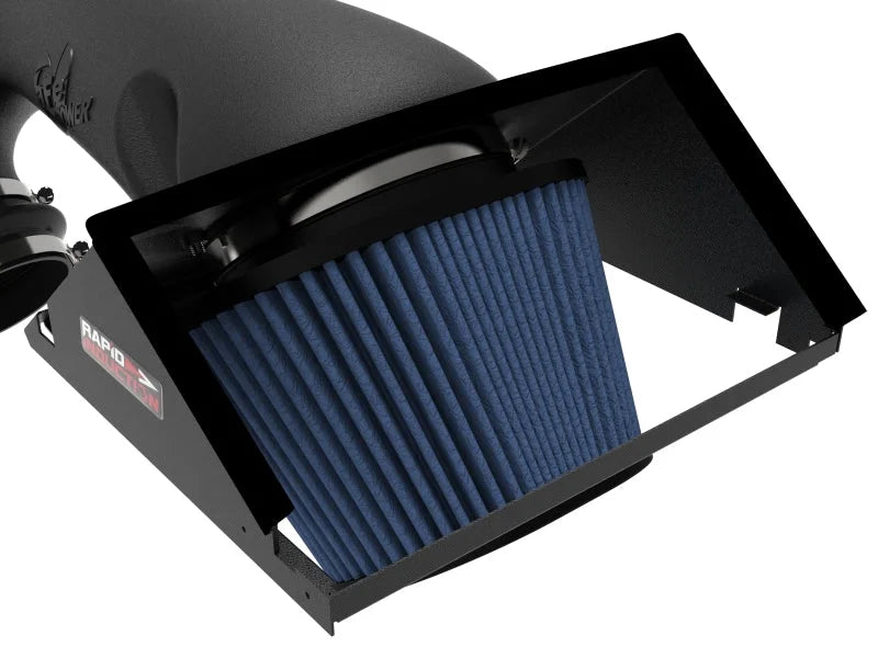 aFe Rapid Induction Cold Air Intake System w/Pro 5R Filter 2021+ Ford F-150 V6-3.5L (tt) - Back View