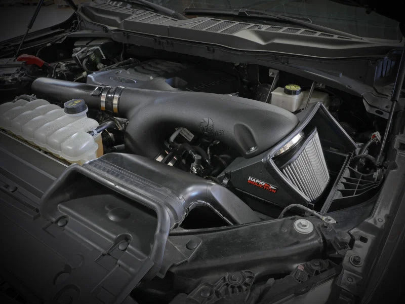 aFe Rapid Induction Cold Air Intake System w/Pro DRY S Filter 2021+ Ford F-150 V6-3.5L (tt) - Side View