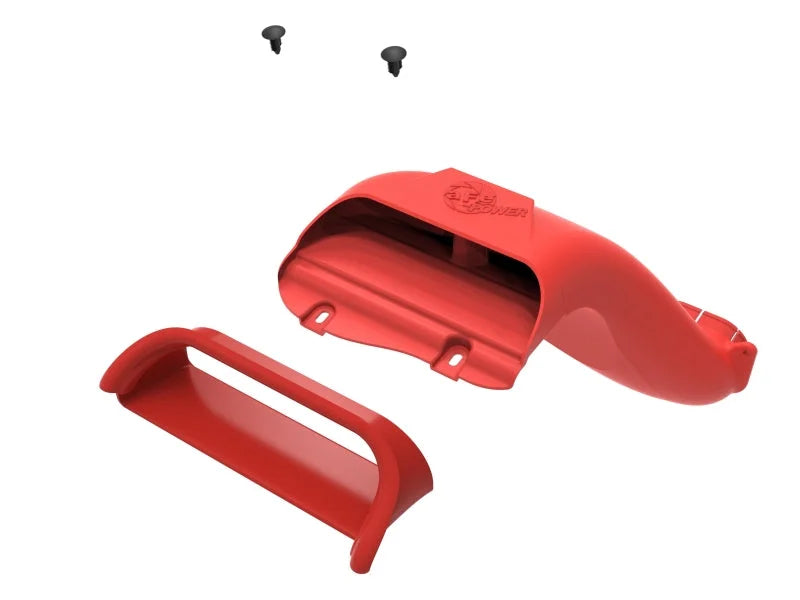 aFe Rapid Induction Dynamic Air Scoop 2021+ Ford F-150V6/V8 - Red - Additional View 5