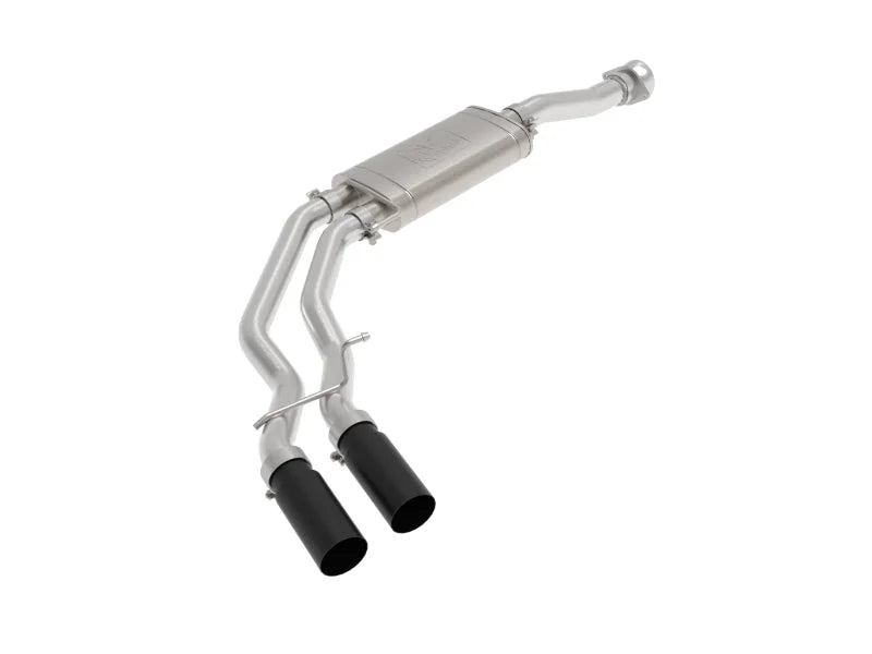 aFe Rebel 3in 409 SS Cat-Back Exhaust 2021 Ford F-150 V6 2.7L/3.5L (tt)/V8 5.0L w/ Black Tips - Main Product View