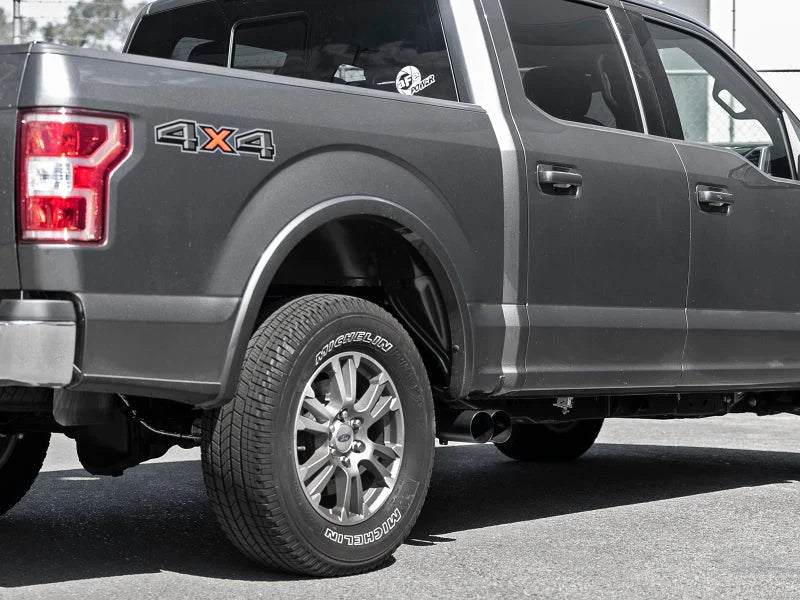 aFe Rebel DPF-Back 409 SS Exhaust System w/Dual Black Tips 18-19 Ford F-150 V6 3.0L (td) - Installation View