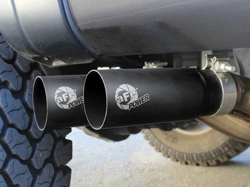 aFe Rebel Exhausts 3in SS Cat-Back 09-14 Ford F-150 4.6/5.0/5.4L w/ Black Tips - Side View