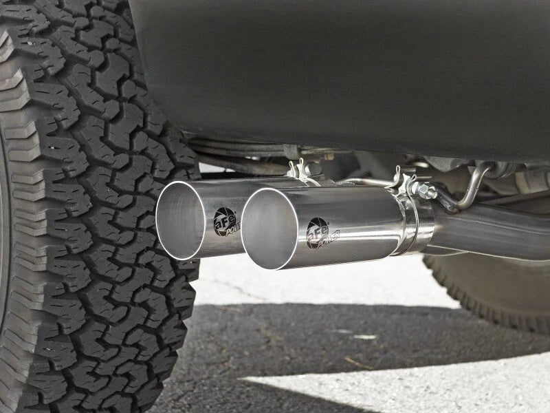 aFe Rebel Exhausts 3in SS Cat-Back 09-14 Ford F-150 4.6/5.0/5.4L w/ Polished Tips - Side View