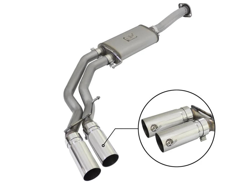 aFe Rebel Exhausts 3in SS Cat-Back 15-16 Ford F-150 EcoBoost V6 2.7/3.5L V8 5.0L w/ Polished Tips - Main Product View