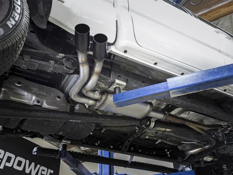 aFe Rebel Exhausts Cat-Back SS 16 Toyota Tacoma V6-3.5L w/ Black Tips - Back View
