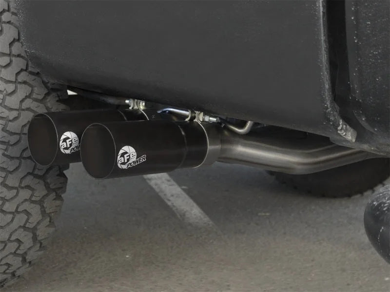 aFe Rebel Exhausts Cat-Back SS Ford F-150 04-08 V8 4.6/5.4L w/ Black Tips - Side View