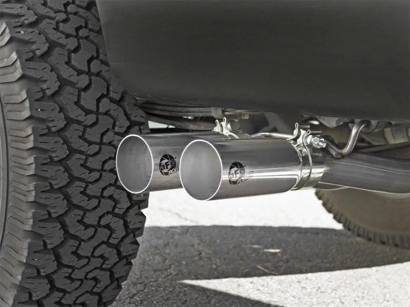 aFe Rebel Exhausts Cat-Back SS Ford F-150 04-08 V8 4.6/5.4L w/ Polished Tips - Side View