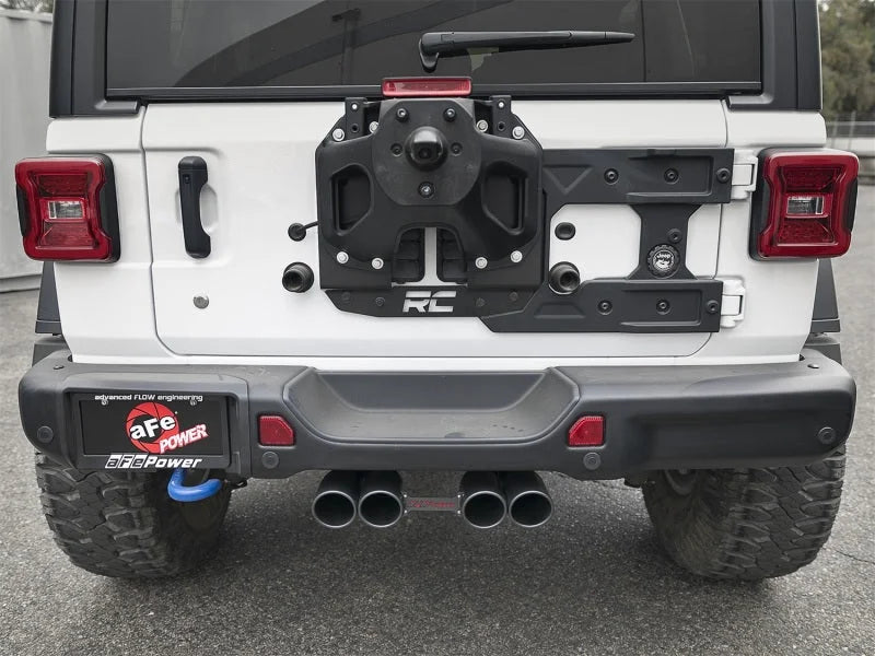 aFe Rebel Series 2.5in. 304 SS C/B Exhaust System 2018 Jeep Wrangler (JL) V6-3.6L - Black Tip - Side View