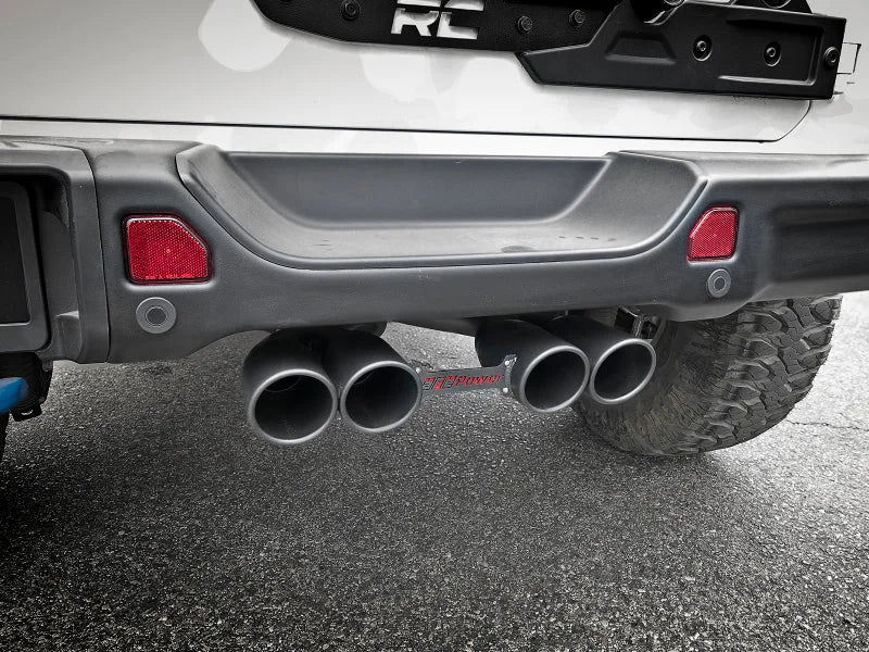 aFe Rebel Series 2.5in 304 SS Cat-Back Exhaust w/ Black Tip 18-20 Jeep Wrangler (JL) - Side View
