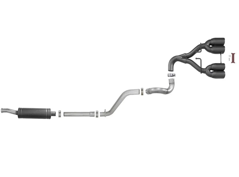 aFe Rebel Series 2.5in 304 SS Cat-Back Exhaust w/ Black Tip 18-20 Jeep Wrangler (JL) - Additional View 7