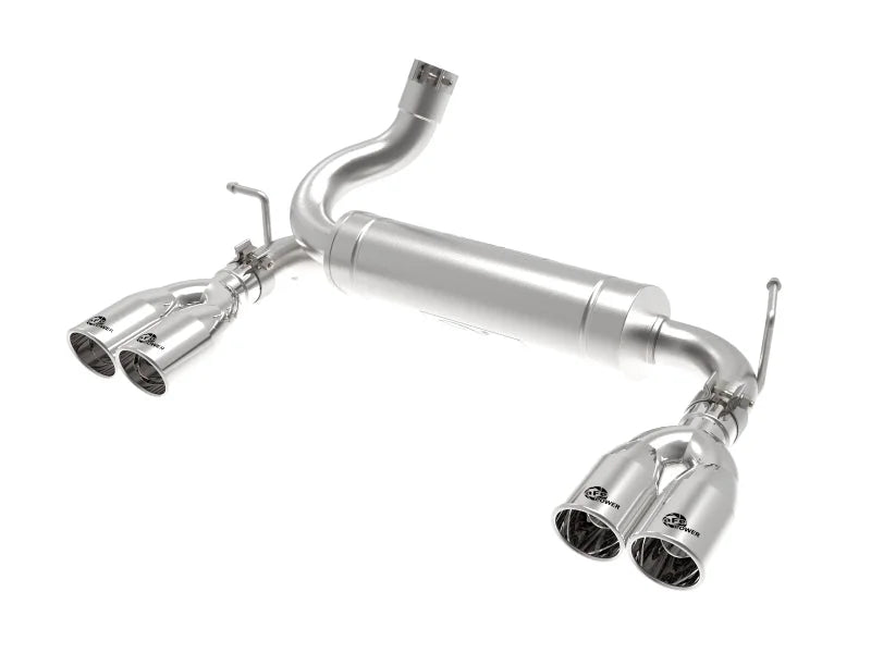 aFe Rebel Series 2.5in 409 SS Axle-Back Exhaust Polished 07-18 Jeep Wrangler (JK) V6-3.6L/3.8L - Main Product View