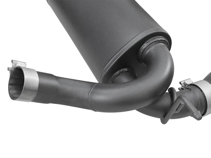 aFe Rebel Series 2.5in 409 SS Axle-Back Exhaust w/ Black Tips 2007+ Jeep Wrangler (JK) V6 3.6L/3.8L - Installation View