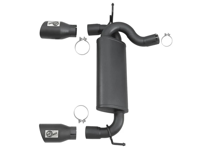 aFe Rebel Series 2.5in 409 SS Axle-Back Exhaust w/ Black Tips 2007+ Jeep Wrangler (JK) V6 3.6L/3.8L - Additional View 5