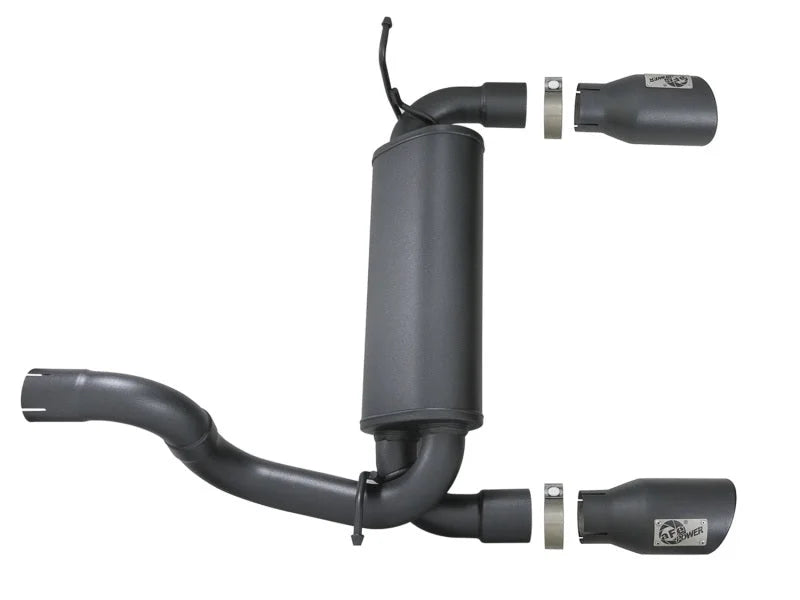aFe Rebel Series 2.5in 409 SS Axle-Back Exhaust w/ Black Tips 2018+ Jeep Wrangler (JL) V6 3.6L - Additional View 7