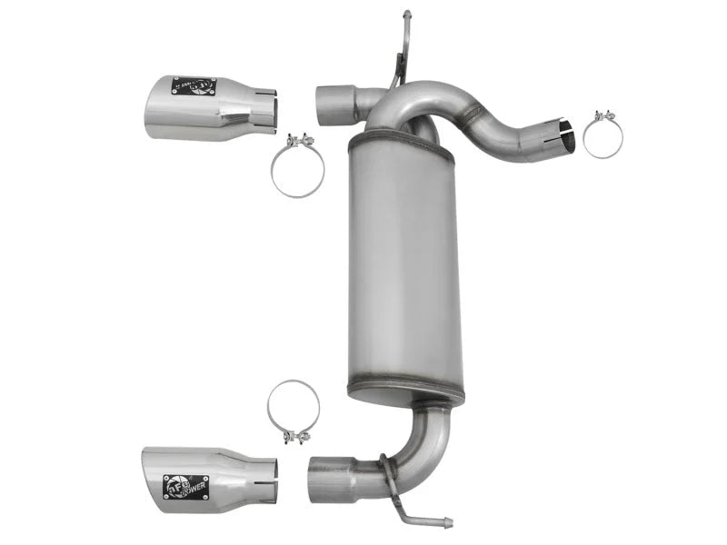 aFe Rebel Series 2.5in 409 SS Axle-Back Exhaust w/Polished Tips 07+ Jeep Wrangler (JK) V6 3.6L/3.8L - Additional View 5