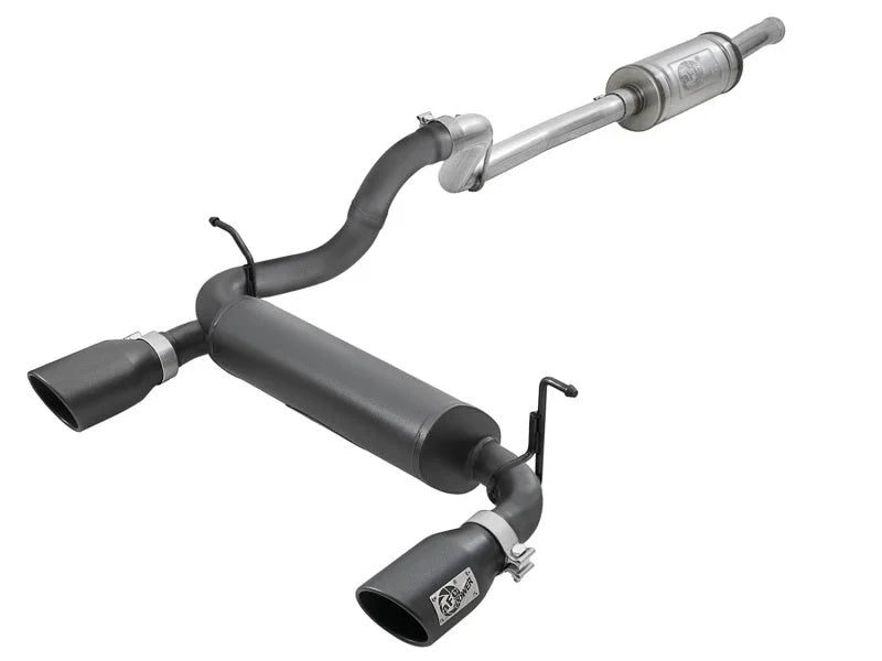 aFe Rebel Series 2.5in 409 SS Cat-Back Exhaust System w/ Black Tips Jeep Wrangler (JL) 2018 V6 3.6L - Main Product View