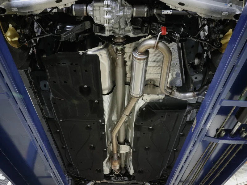 aFe Rebel Series 2.5in 409 SS Cat-Back Exhaust w/ Black Tip 2022 Ford Maverick - Side View