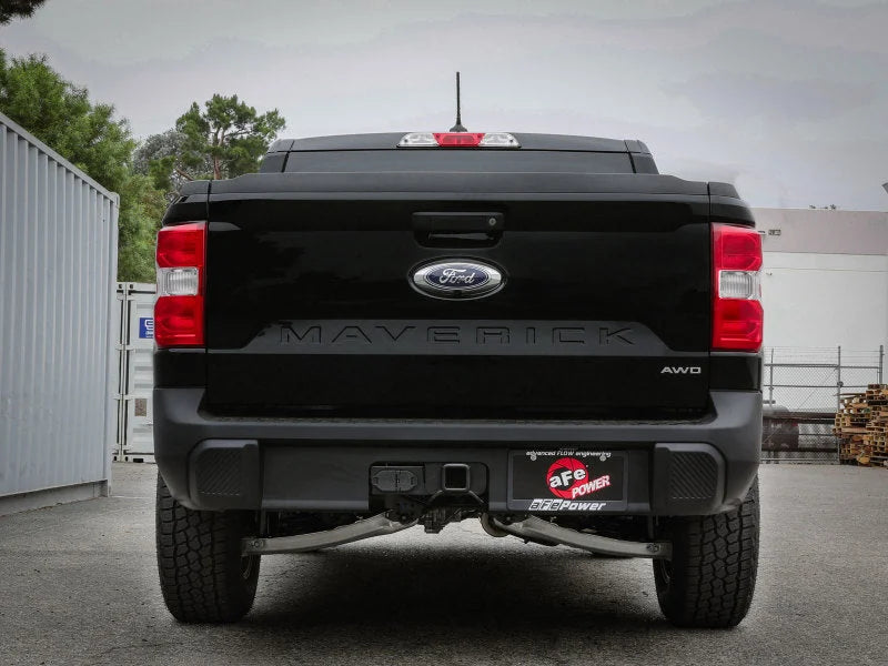aFe Rebel Series 2.5in 409 SS Cat-Back Exhaust w/ Black Tip 2022 Ford Maverick - Installation View