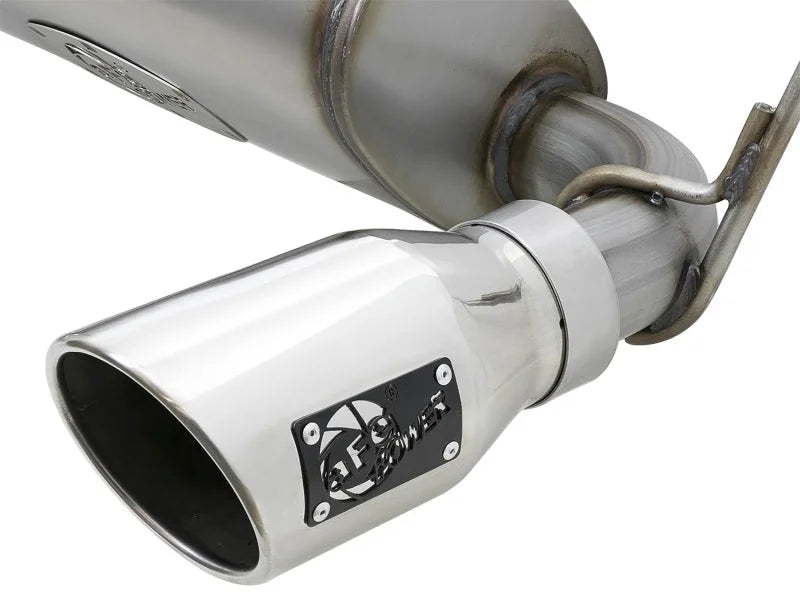 aFe Rebel Series 2.5in 409 SS Cat-Back Exhaust w/ Polished Tips 07+ Jeep Wrangler (JK) V6 3.6L/3.8L - Side View