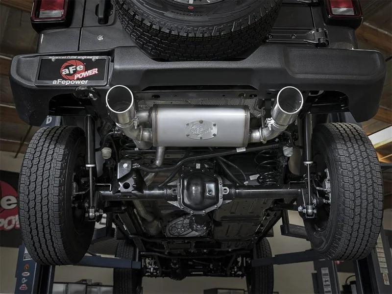 aFe Rebel Series 2.5in 409 SS Cat-Back Exhaust w/ Polished Tips 2018+ Jeep Wrangler (JL) V6 3.6L - Additional View 5