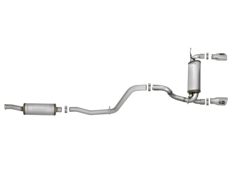 aFe Rebel Series 2.5in 409 SS Cat-Back Exhaust w/ Polished Tips 2018+ Jeep Wrangler (JL) V6 3.6L - Additional View 7