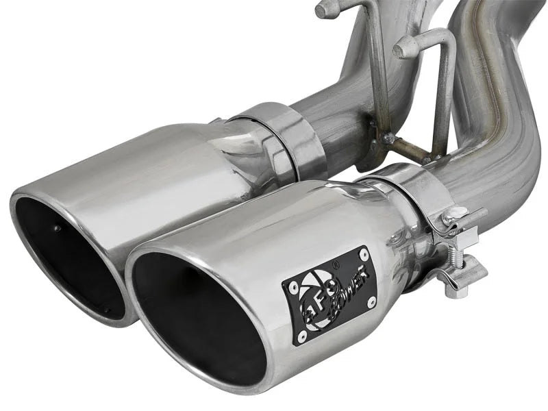 aFe Rebel Series 2.5in SS Cat-Back Exhaust w/ Polished Tip 07-18 Jeep Wrangler (JK) V6 3.6/3.8L 4dr - Side View